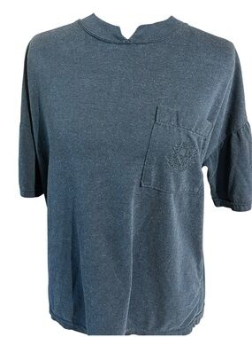 Vintage Cabaret Tee Dark Gray Pocket T Shirt Oversized Boxy Size Large